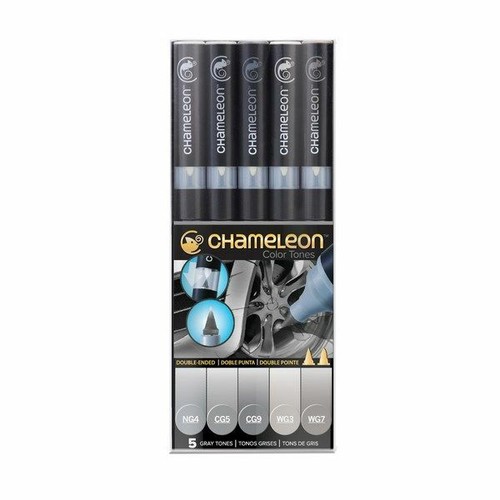 Set chameleon pen gray - tones,